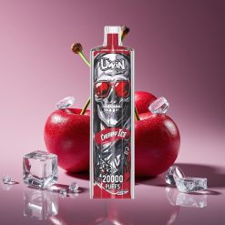 Uwin Shisha Hookah Crystal 20000 Puffs Cherry Ice Mesh Coil Type-C 22ml Rechargeable