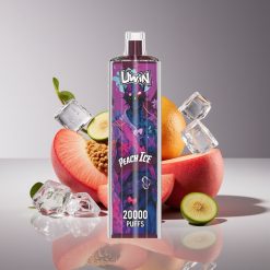 Uwin Shisha Hookah Crystal 20000 Puffs Peach Ice 22ml Mesh Coil Type-C Rechargeable