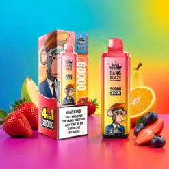 Bang Blaze 4 in 1 60K Puffs Disposable Vape: 40ml E-Liquid, Smart LED Display